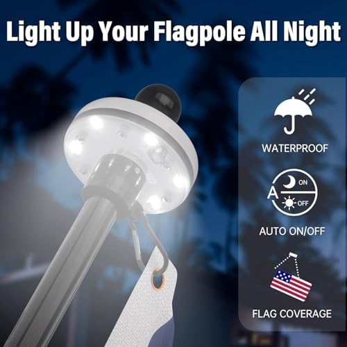 ZMTECH 7FT Flag Pole Kit with Solar Light and Proud American Flag, Adjustable Bracket and Upgraded Tangle-Free Ring 1" Stainless Steel Flagpole for Day and Night, Residential, Commercial, Black - Image 3