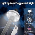 ZMTECH 5FT Flag Pole Kit with Solar Light and Embroidered American Flag, Adjustable Bracket and Upgraded Tangle-Free Ring 1" Stainless Steel Flagpole for Day and Night, Residential, Commercial, Black - Image 3