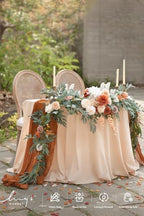 Ling's moment Terracotta Eucalyptus Flower Garland Fall Wedding Arch 9 FT - Image 6