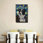 Metal Sign Vintage Tin Sign Border Collie Starry Night Collie Intelligent Collie in Night for Home Farm and Seasonal Displays Waterproof Aluminum 12×16 Inches with Metal Frame - Image 4