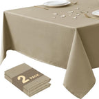 Table Cloths Rectangle 8ft, 2-Pack Waterproof Slub Textured by HOMEPEAK