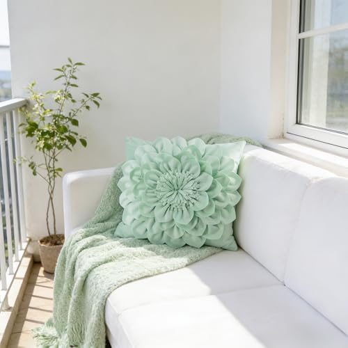 OiseauVoler Decorative 3D Flower Throw Pillow Covers 18x18 Inch - Image 4