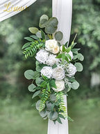 Lisuun Artificial Wedding Arch Flowers, 2 Large Floral Swags - Image 4