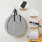 30 Inch Round Storage Bag 1 Pack,Grey Solid Color Waterproof Wreath Storage Container with Handles&Zipper Minimalist Art Closet Organizer Bags Garland Box - Image 5