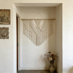 LISRRZHEN Large Macrame Wall Hanging - Boho Nordic Geometric Woven Tapestry, Handcrafted Cotton Wall Decor for Living Room Bedroom Entryway Apartment - Image 5