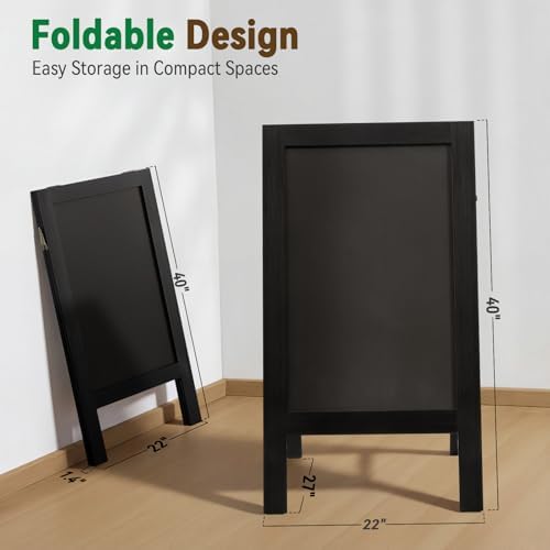 TEAKMAMA A Frame Chalkboard Signs 40"x20", Large Freestanding Chalk Board - Image 6