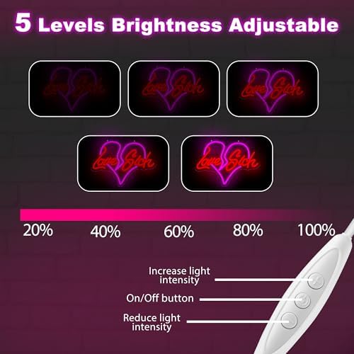Heart Broken Love Neon Sign 15x10.1in LED Wall Light USB Powered Dimmable - Image 6