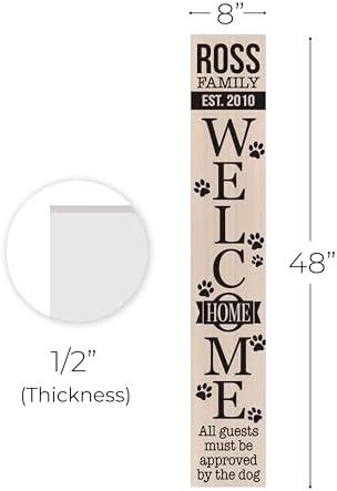 Personalized Welcome Sign for Front Door, Custom Welcome Sign for Porch Outdoor Welcome Home Decorations, 48"x8" PVC Sign (Design 22) - Image 5