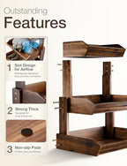 HOLANA Acacia 3 Tier Fruit Basket, Sturdy, Easy Assembly (Walnut color) - Image 2