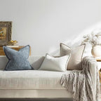 DEZENE Pack of 2 Tan Decorative Throw Pillow Covers 22x22 Cozy Soft Chenille Accent Vintage Square Couch Pillow Covers for Home Decor Bed Sofa Living Room - Image 6