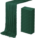 16 Pack Emerald Green Cheesecloth Table Runner 20 x 120 inch Gauze Table Runners 10 FT Long,Semi Sheer Boho Cheese Cloth Fabric Table Runner Bulk for Wedding,Party,Baby Shower,Bridal Shower Decoration by ACSUIT