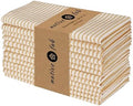 Native Fab Cloth Napkins 18x18 inches, 100% Cotton Vintage Stripped Dinner Napkins, Set of 12, Soft Breathable Absorbent, Machine Washable Cloth Napkins, Yellow Beige by NativeFab