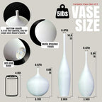 White Ceramic Vase Set of 3, Modern Boho Vases for Centerpiece Decor, Matte Minimalist Decorative White Vases Home Decor, for Living Room, Bookshelf, and Entryway Table Decor - Image 2