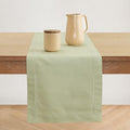 Solino Home Cotton Linen Table Runner Sage, Hemstitch Collection 14 x 72 in by SolinoHome