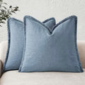 Foindtower Decorative Linen Fringe Throw Pillow Covers 26×26 Misty Blue by Foindtower