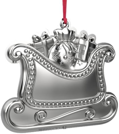Wallace 2026 Silver-Plated Sleigh Christmas Ornament 14th Edition - Engraveable Holiday Collectible, Handcrafted in USA, Includes Gift Box, Ribbon and Velvet Pouch - Image 4