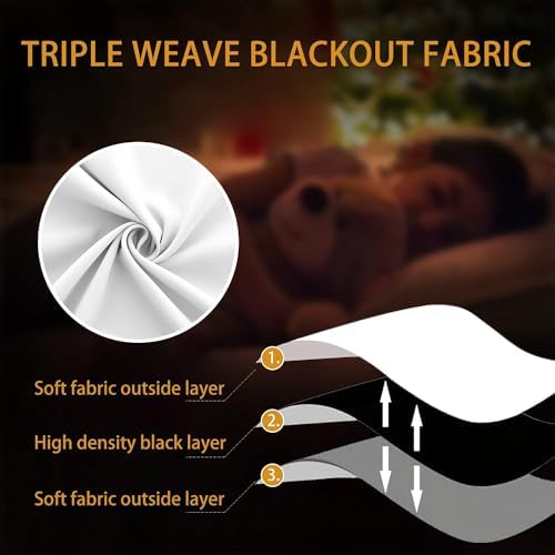 KOUFALL Extra 84 Inch Wide White Curtains for Living Room, 84 Inches Long Room Darkening Semi Blackout Grommet Thermal Insulated Bedroom Curtains Drapes 84 Inch Length 1 Panel - Image 5