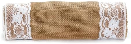 MDS 12 PCS 100% Natural Burlap Table Runners 12" x 72" with Lace, Rustic Farmhouse Country Vintage Boho Jute Runner for Wedding Reception Birthday Party Home Kitchen Dining Coffee Table Decoration - Image 3