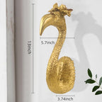 GUSFREUD Gold Animal Heads Sculptures Wall Art - 13" Resin Faux Flamingo for Home Wall Decor, Bird Wall Hanging Decoration for Living Room, Bedroom & Kitchen, Unique Gift Idea - Image 2