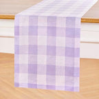 Solino Home 100% Pure Linen Table Runner Lavender, Buffalo Check 14 x 72 in - Image 2