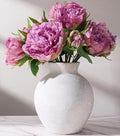 Ceramic Flower Vase Home Decor, 7.4 in Farmhouse Table Vases Rustic Vintage Living Room Kitchen Bedroom Decoration Pottery Decorative Vases for Flowers House Shelf Office Desk Dining Entryway, White by FancyPlus