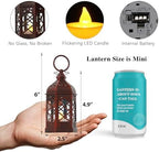12-Pack Mini Moroccan Lanterns with LED Candle for Ramadan, Wedding, Small Decorative Lanterns for Baby Shower & Table Centerpiece, Ornament, Western Cowboy Party Decor, Red Brushed - Image 4