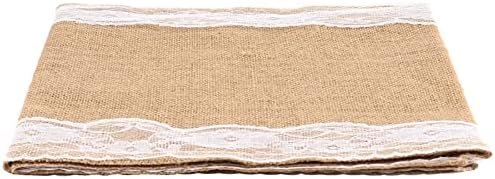 15 Pack Burlap Table Runner with White Lace, 12 x 108 Inch Elegant Rustic Natural Vintage Jute Farmhouse Long Table Cloth for Wedding Thanksgiving Christmas Birthday Party Decor - Image 5