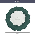 AHHFSMEI Round Faux Linen Placemats Set of 8 Heat Resistant Non-Slip Stain Proof Table Mats for Kitchen Dining Elegant Decor Place Mats (Forest Green,8) - Image 2