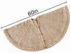 60 inch Christmas Tree Skirt: Large Tree Skirt for 9ft Tree, Braided Cable Knit Beige Tree Skirt, Vintage Tree Skirts, Rustic Farmhouse Christmas Decorations - Image 2
