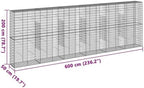 vidaXL Gabion Basket with Cover 236.2"x19.7"x78.7" Galvanized Iron - Image 3