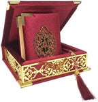 VOGUEHOMEDECOR Velvet Covered Quran Tasbeeh Islamic Gift Set, Holy Quran Prayer Beads Wooden Gift Box, Islamic Birthday, Wedding, Graduation, Eid, Ramadan Gift Favor (Claret Red) by VOGUEHOMEDECOR