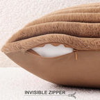 Pallene Faux Fur Decorative Throw Pillow Covers 26x26 Set of 2, Brown - Image 3