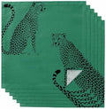 Leopard Prints Cloth Napkins Set of 6, Holiday Napkins for Baby Shower, Retro Middle Century Animals Texture Green Washable Reusable Dinner Napkin for Cocktail Wedding Party, 20 x 20 Inch by Boanket