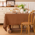 Linen World 100% Linen Tablecloth,55" x 55" Inch Square,Caramel Brown by LLinenWorld