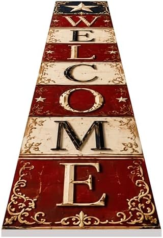 48x8" 4th of July Welcome Porch Sign, Patriotic Porch Decor for Independence Day, Standing Welcome Sign for Front Door, PVC, Design 6 - Image 4