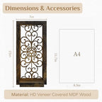 Mirrored Browm Wall Candle Sconces Set of 2 with Scrollwork Design - Image 2