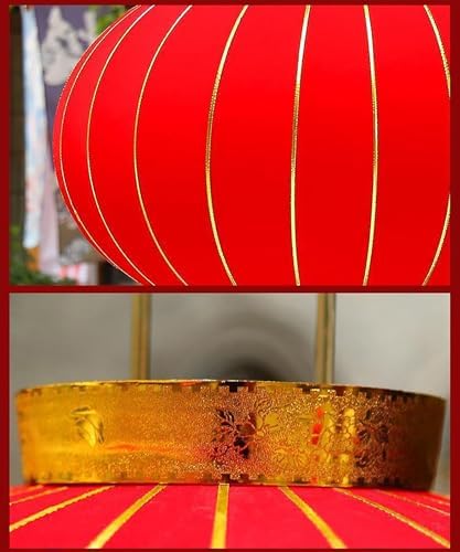 Silk Lantern Oriental, Round Red Lanterns, Large Silk Lantern with Golden Fu, Lunar New Year Decorations for Chinese New Year(Good Luck,100# 2pcs) - Image 5
