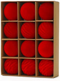 3.15In Red Velvet Christmas Ornaments Set,12Pcs Flocked Ornaments Balls by Senjie