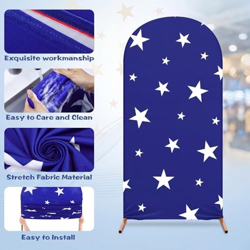3 Pcs Patriotic Arch Cover Spandex Fitted 4ft 5ft 6ft,USA - Image 2