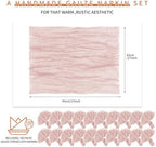 100 Pieces Cloth Napkins Pink Dinner Cheesecloth Napkins for Wedding,Wrinkled Cloth Napkins Bulk for Home Party Rustic Table Decoration, 17 x 17 Inch - Image 2