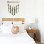 Boho Wall Decor Artificial Eucalyptus Bathroom Decor Fake Eucalyptus Greenery Leaves Stems Wall Hanging Plants on 16.5 inch Wooden Stick with Wooden Bead Rustic Farmhouse for Bedroom Nursery Kitchen - Image 2