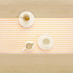 Solino Home 100% Linen Table Runner, 14 x 144 in, Mustard and White Striped - Image 3