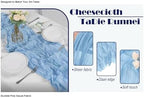 12 Pack Light Blue 10 Ft Cheesecloth Table Runner 20x120 Inch Boho Wrinkled Sheer Romantic Gauze Decor for Wedding, Bridal Shower, Birthday Party - Image 2