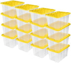 Sterilite Industrial Storage Tote with Lids for Garage, 27 Gallon, 16-Pack by Sterilite