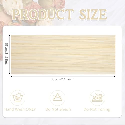 16 Pack Ivory Cheesecloth Table Runner 20 x120 Inch - 10FT Boho Rustic Gauze Cheese Cloth Table Runner for Wedding, Anniversary, Baby Shower, Easter, Spring Home Decor - Image 3