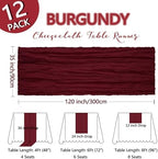 12 Pack 35 x 120 Inch Burgundy Table Runner Cheesecloth - Image 2