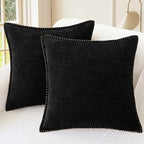 CaliTime Decorative Couch Throw Pillow Covers 22 X 22 Inches Black by CaliTime