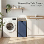 efluky Laundry Basket with Lid and Removable Bag, 100L Tall Laundry Hamper with Bamboo Handles, Aesthetic Dirty Clothes Bin for Laundry Room, Bathroom, Bedroom and Dorm, Blue - Image 6