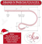 6 Pcs Pink Bow Stocking Hangers for Mantle - Image 2