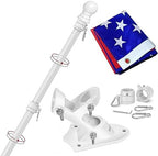 Yeesun 6FT Flag Pole for Outside House with 3 x 5 FT Flag, Bracket, White by Yeesun